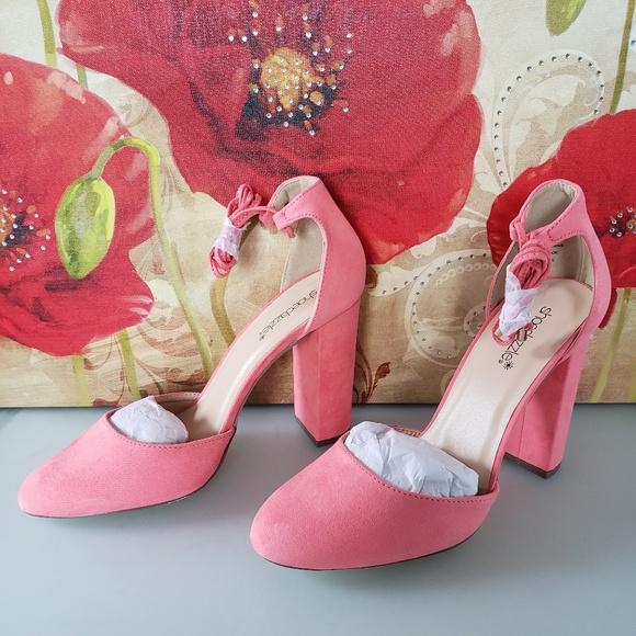 Pink Salmon Coral Strappy pumps Heels Size 9.5 - Picture 6 of 8